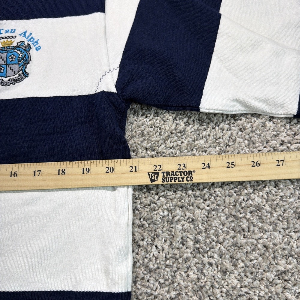 Barbarian Rugby Shirt Mens M Navy White Striped Heavy Cotton Made In Canada - Picture 7 of 11